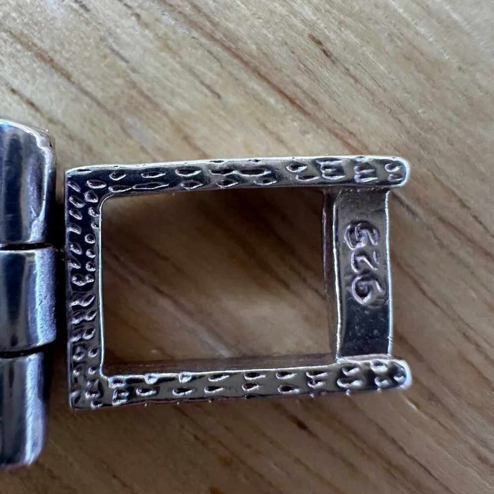 Vintage Artisan NF Link Bracelet Size 7.5 Diamond Cut Ornate 925 Sterling 31.4g‎